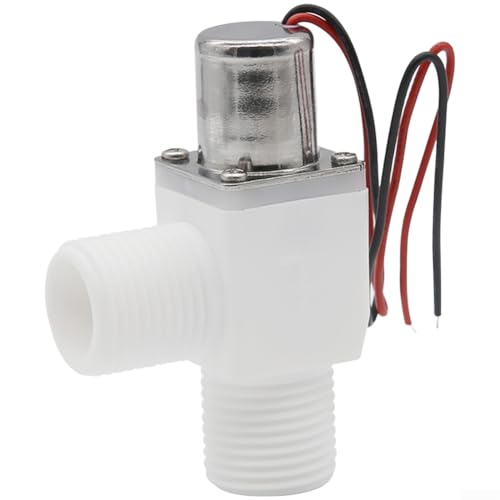 Válvula solenoide de pulso biestable automática de plástico para control de agua, adecuada para inodoros y sistemas de riego con conexiones G1/2 pulgadas (pegamento 211C)