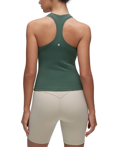 Image of CRZ YOGA Butterluxe Racerback Tank Waist Length | Yoga, Extremely Soft, Tight Fit, Scoop Neck, Sleeveless Tops for Women