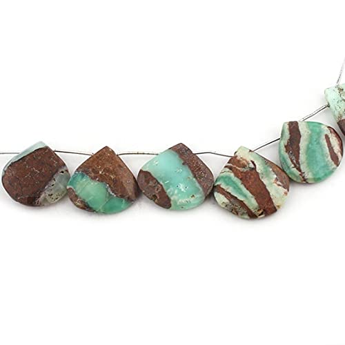 Chrysoprase bio facettée en cœur perles grand format 29mm éclat durable