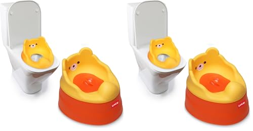 Image of LuvLap Adaptable 2 in 1 Potty Training Seat for 1 + Year Child, Potty Trainer with DetachablePotty Bowl, Suitable for Potty Training of Boys & Girls (Orange & Yellow) (Pack of 2)