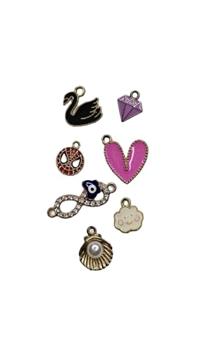 Image of Mixed Design Alloy Enamel Charms Set - Craft Supplies for DIY Jewelry