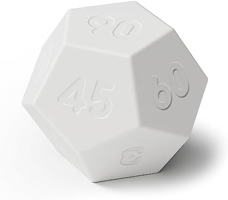 mooas Dodecagon Time Ball Rechargeable Mini Timer (White), 11 Preset Times, Desk & Study Productivity Timer, Sound/Vibrate/Mute, Easy to Use