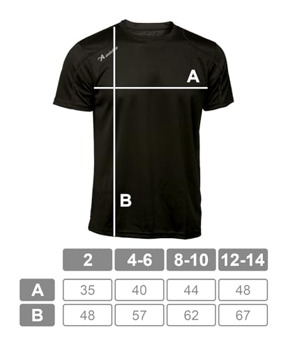 Asioka 75/09 Camiseta de Manga Corta, Unisex Adulto, Negro, XL