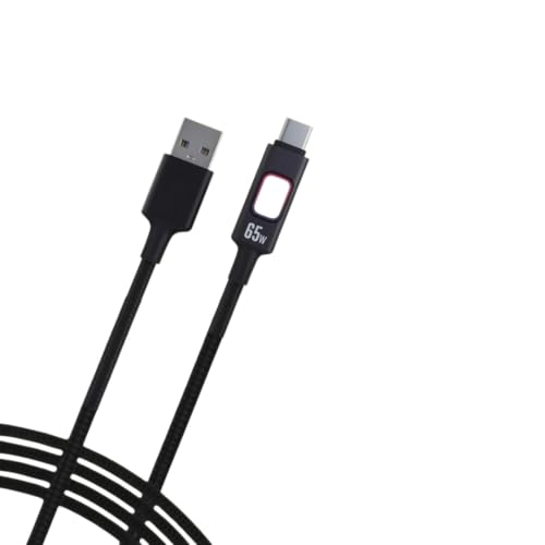 VmobiTec 65W USB-A to Type-C Nylon Braided Fast Charging Cable, 1 Meter High-Speed Charging & 480Mbps Data Transfer (Black)