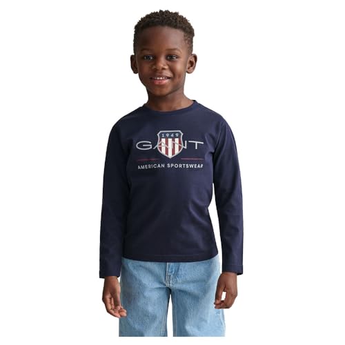 GANT Unisex Kid's Archive Shield Ls T-Shirt, Evening Blue, 122-128