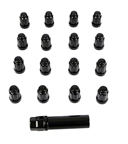 Image of MASSFX Golf Cart Lug Nuts Full Set 16 Count for E-Z-Go Club Car Yamaha EZGO (L35MM 12X1.5, Black)