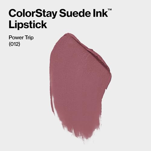 Image of REVLON ColorStay Suede INK Lipstick, Waterproof, Longwear, Transfer proof, Antioxidant-rich Vitamin E, With Vegan Formula made without parabens, Power Trip - 012 (Pack of 2)