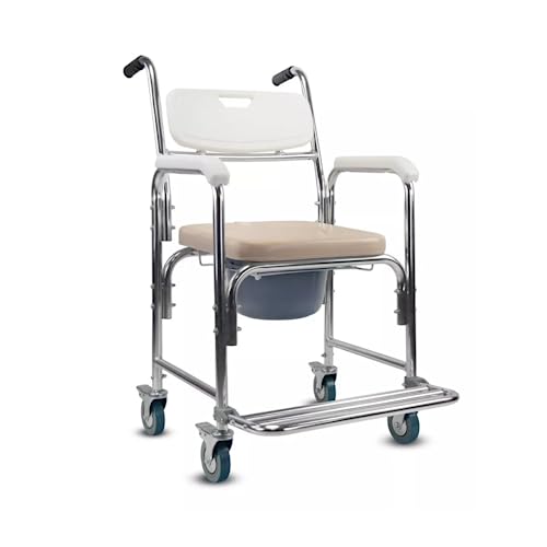 Andaderas, Personal Care Appliances VANLIG | Silla para Baño Andadera 3 en 1 | para Adulto Mayor | Segura y Versátil | Diseño Cómodo con Respaldo Contorneado y Ruedas Bloqueables