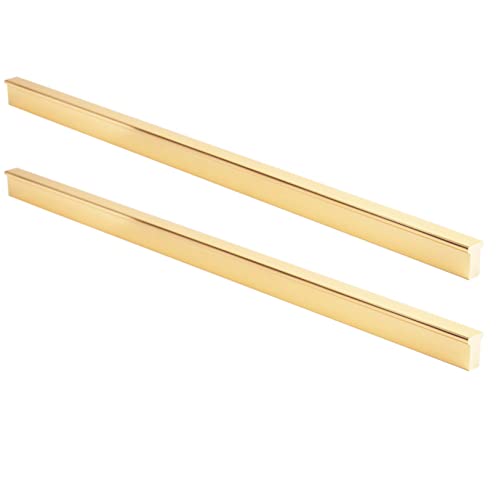 zcru004 Rechter Winkel T Küchengriff Aluminiumlegierung Handgriff Griffleiste Griffe Schubladengriff Möbelgriff Schrankgriffe Türklinke Möbelknäufe Gold 2 Stück (Hole distance 384mm) Cover