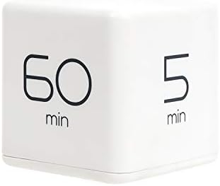 mooas Cube Timer, Time Management, Kitchen Timer, Kids Timer, Workout Timer, Timer for Studying, Cooking (White)