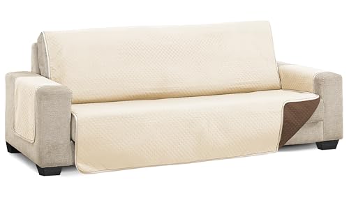 Martina Home Diamond Funda Cubre Sofá,Protector para Sofás Acolchado Reversible, Beige/Marrón, 2 Plazas