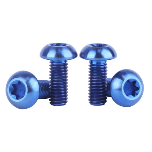 Image of 4PCS Titanium M5 x 12mm T25 Torx Head Bolt Screw (Blue)