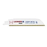 LENOX Tools 2110112114GR Gold Power Arc Reciprocating Saw Blade, For Thick Metal, Medium Metal Cutting, 12-inch, 14 TPI, 5-Pack
