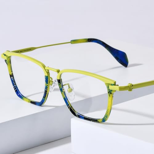 Image of FONEX Acetate Titanium Glasses Frame Men New Square Eyeglasses Spectacles Eyewear