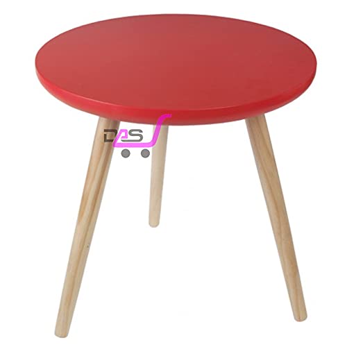 Image of Shoppee Foldable Oval Shaped Bed Side Table for Coffee Tea & Living Room Beauty Full Table (Large, Red)