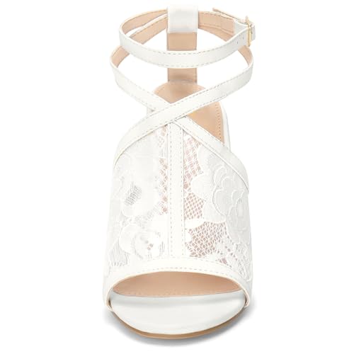 Perphy Peep Toe Stiletto Heel Ankle Strap Lace Heel Sandals for Women4