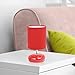 Simple Designs LT1153-RED Petite Circle Stone Table Lamp for Bedroom, Kids Room, Office, Living Room, Nursery, Reading Nook, Red
