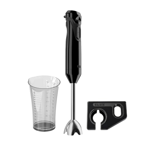 Image of Sujata Blendstick Hand Blender | 600W Powerful Motor | Dual Speed Control | Stainless Steel Immersion Blender | 18000 RPM | Detachable Stick | Ergonomic Design | Black