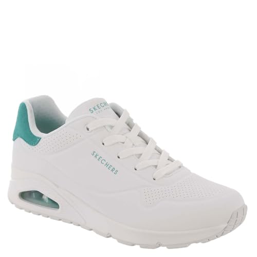 Skechers Damen Stand On Air UNO, White Durabuck Mint Suede Trim, 41 EU