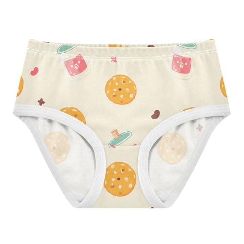 Girls' Hipster Panties Comfort Color for Kid Cookie Milk Christmas Pattern