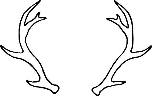 Antlers Hand-Drawn Elements Rubber Stamp, 1 X 2" Wood Stamp #TOP1