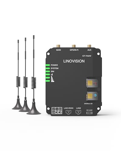 LINOVISION Industrial Unlocked 4G LTE Router für Telekom Vodafone und O2, Support WiFi, Dual SIM Karten, RS485 und DI/DO, Secure VPN Access, Cloud Management, Cellular Router für M2M/IOT Anwendung