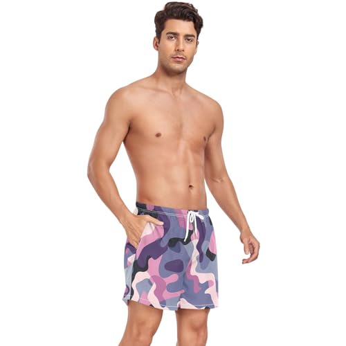 Mens Swimming Shorts Men's Lined Gym Shorts with Liner Lightweight S4