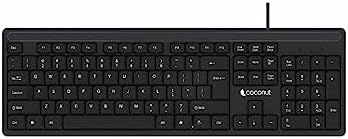coconut K11 Orange Wired USB Keyboard with Super Quite Plunger Keys with Spill-Resistant - Black