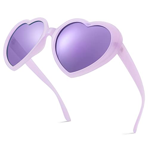 Hycredi Heart Shaped Polarized Sunglasses for Women Retro Fashion Lovely Shades Oversized Large Frame Eyeglasses4