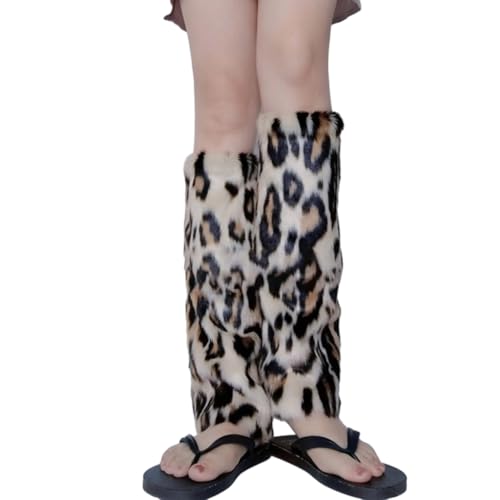 Fuzzy Faux Furs Leg Warmers Furs Long Cuffs Pair Carnivals Boot Uniform