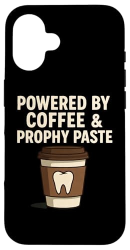 Installazione facile Custodia per iPhone 16 Alimentato da caffè e pasta Prophy Igienista dentale