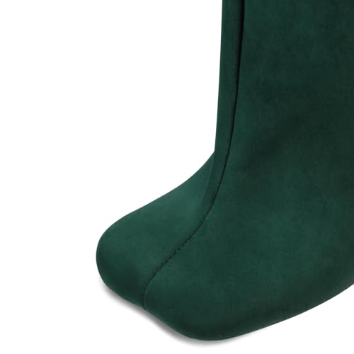 Knee High Boots Wide Calf Women Long Suede Square Toe Bootie Tall Cute Slouchy Fashion Boots Ladies Fall Booties3