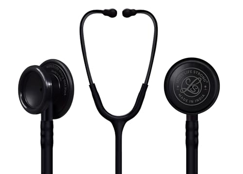 Image of Black Max Lightweight Aluminum Stethoscope for Doctors, Nurses, Medical Students, Nurse Acoustic Stethoscope (Black)