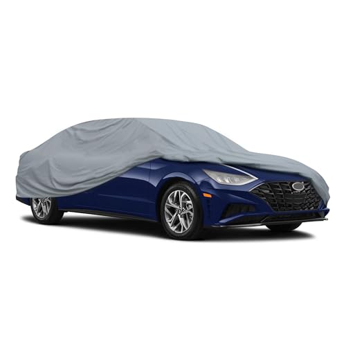 Image of MotorTrend Custom Fit Car Cover For Hyundai Sonata 2011-2018, All-Weather Protection for Cars Trucks & SUVs, UV Resistant Waterproof Scratch-Resistant, Perfect Fit Vehicle Cover for Outdoor & Indoor