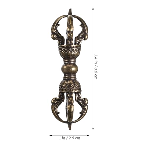 Veemoon Brass Buddhism Vajra Vintage Vajra Pendant Buddhism Dorje Fengshui Charm Antiques Buddhist Fengshui Decor Amulet Dorje Phurba Religious Supplies for Home Office Tabletop Decoration