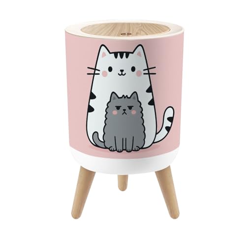 Pequeño bote de basura con tapa gato blanco kawaii 1.8 gal