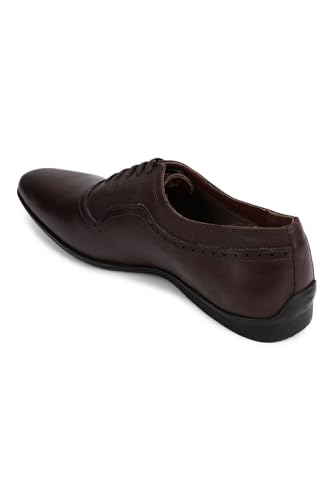 Image of Louis Philippe Men Premium Leather Breathable Lining Material Anti Slip Flat Heel TPR Sole Formal Oxford Shoes