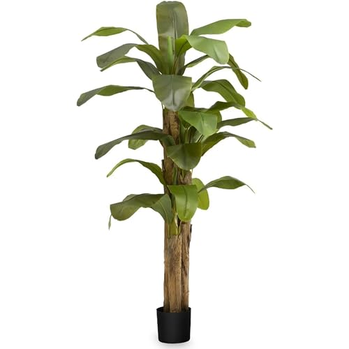 Maia Shop 7ft Artificial Banana Tree Plant for House, Apartment or Office – Realistic Fake Indoor Plants for Living Room, Kitchen, Bedroom, Entryway or Bathroom – Faux Greenery for Home Décor