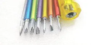 GENERIC Multipurpose Screwdriver Set of 7 bits For All Sort of different Works - Size (13.8 x 5.5 x 2.8) cm