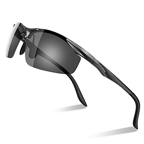 Men's Polarized Sunglasses for Men Driving Cycling Running Fishing Golf Unbreakable Metal Frame