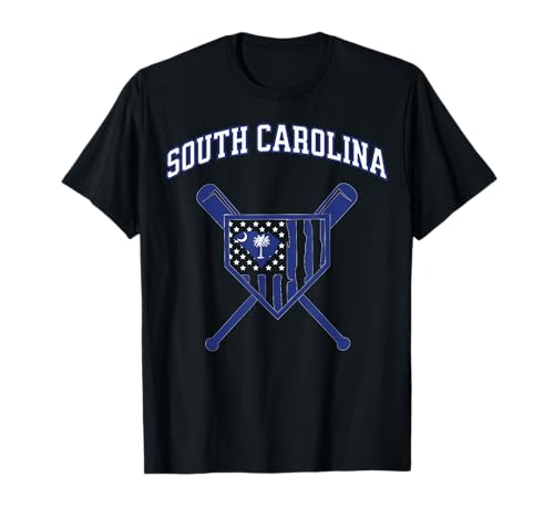 Jugador de béisbol de Palmetto State SC Flag South Carolina Sports Camiseta