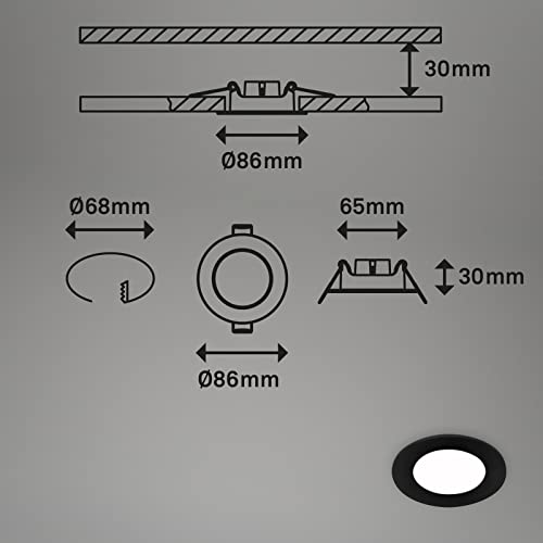 Focos empotrables en el baño contra la humedad con luces LED BRILONER 7