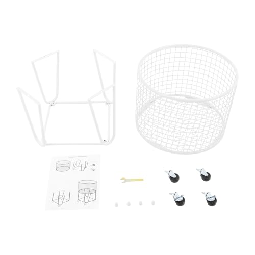Image of Wire Metal Rolling Laundry Basket On Wheels,Mesh Wire Laundry Basket Storage Cart for Bathroom Bedroom Dirty Clothes Storage (E)