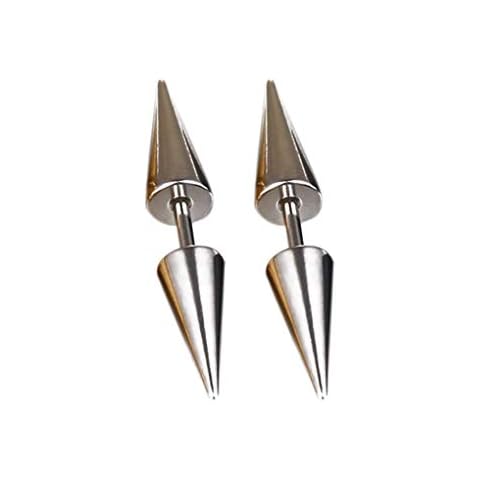 vreplrse 1Pc Men Boys Titanium Steel Spike Stud Earring Punk Rock Piercing Stud Steel Rivets Earring Cover