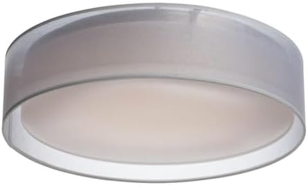 Maxim Lighting 10232WO Prime-120/277V 28W 1 LED Flush Mount-20 Inches Wide by 5.5 inches high, Finish Color: White Organza