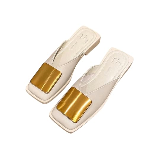 Mocassins dos nu pour femmes anti-frottement avec boucles de mode élégantes