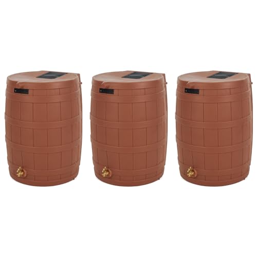 Image of Good Ideas Rain Wizard Water Collection Barrel, 50 Gallon, Terra Cotta