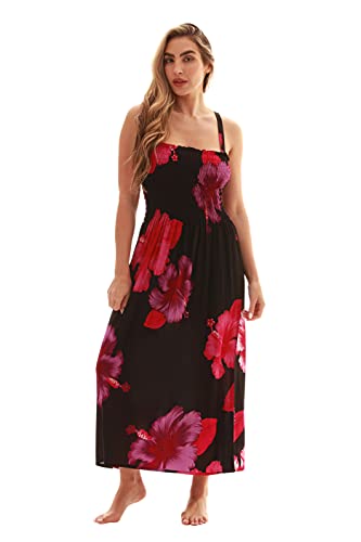 Image of Just Love Floral Print Tube Sundress Swimwear Cover Up Summer Dress for Women