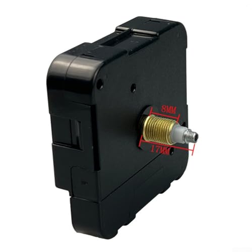 Shophubio Movimiento de reloj de cuarzo de alto par, 56 x 56 x 16 mm con 5 opciones de longitud de eje (17-31 mm), para reparación de relojes de pared grandes y relojería de bricolaje (eje 17, rosca