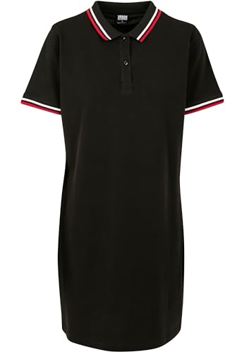 Urban Classics Damen Ladies Polo Dress Kleid, Schwarz (Black 00007), 36 (Herstellergröße: S)